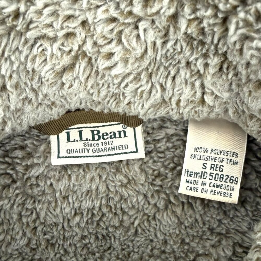 L.L.Bean Womens Slightly Fitted Fleece Vest With Nylon Trim Size Med Olive Gray - Picture 9 of 13